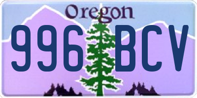 OR license plate 996BCV