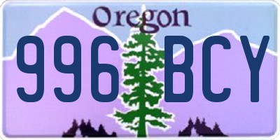 OR license plate 996BCY
