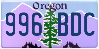 OR license plate 996BDC
