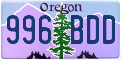 OR license plate 996BDD