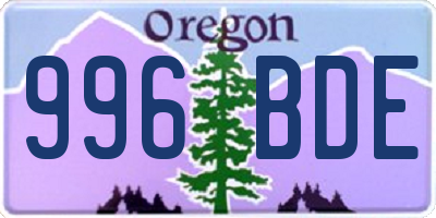 OR license plate 996BDE