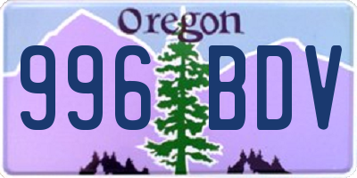OR license plate 996BDV