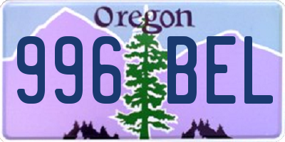 OR license plate 996BEL