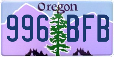 OR license plate 996BFB