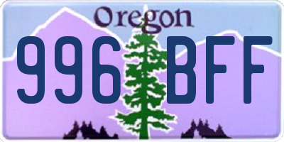 OR license plate 996BFF