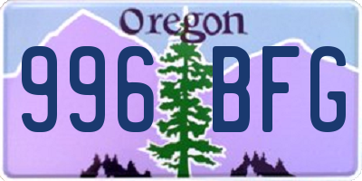 OR license plate 996BFG