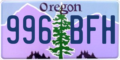 OR license plate 996BFH