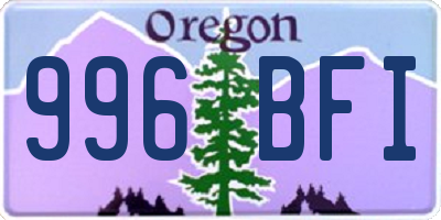 OR license plate 996BFI