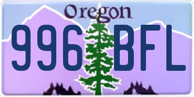 OR license plate 996BFL
