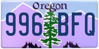 OR license plate 996BFQ