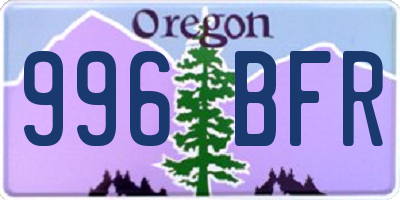 OR license plate 996BFR