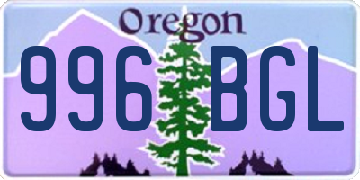 OR license plate 996BGL