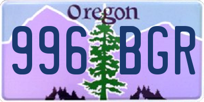 OR license plate 996BGR