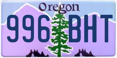 OR license plate 996BHT