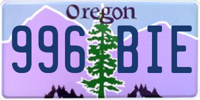 OR license plate 996BIE