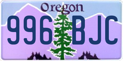 OR license plate 996BJC