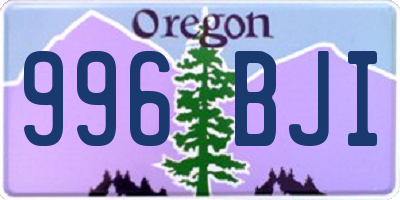 OR license plate 996BJI