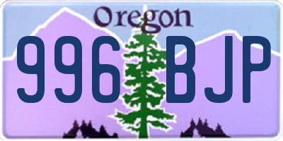 OR license plate 996BJP