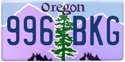 OR license plate 996BKG
