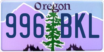 OR license plate 996BKL