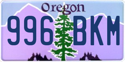 OR license plate 996BKM