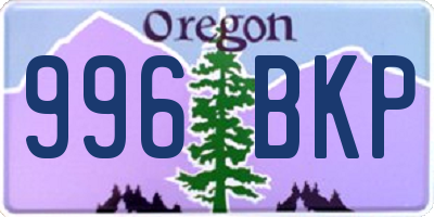 OR license plate 996BKP