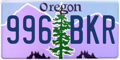 OR license plate 996BKR