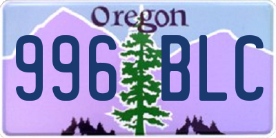 OR license plate 996BLC