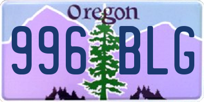 OR license plate 996BLG