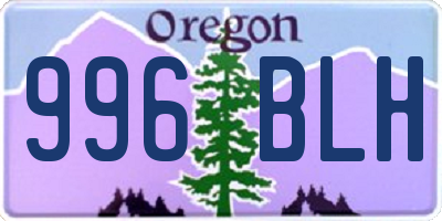 OR license plate 996BLH