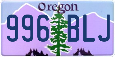 OR license plate 996BLJ