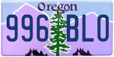 OR license plate 996BLO