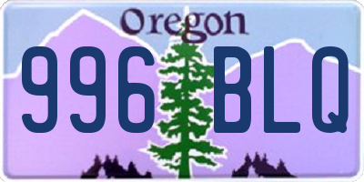 OR license plate 996BLQ