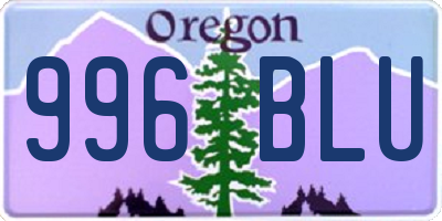 OR license plate 996BLU