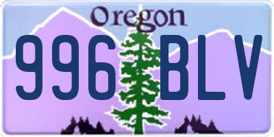 OR license plate 996BLV