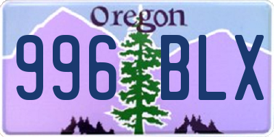 OR license plate 996BLX