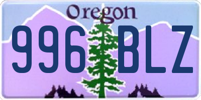 OR license plate 996BLZ