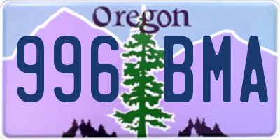OR license plate 996BMA