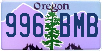 OR license plate 996BMB