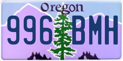 OR license plate 996BMH