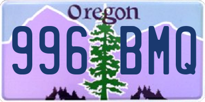 OR license plate 996BMQ