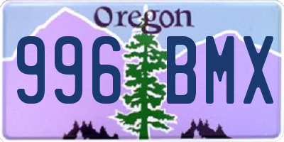OR license plate 996BMX