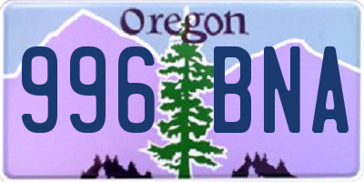 OR license plate 996BNA