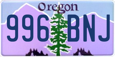 OR license plate 996BNJ