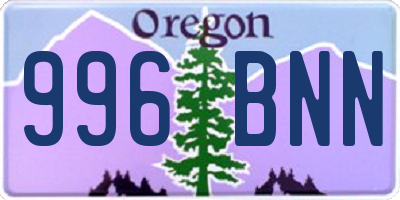 OR license plate 996BNN