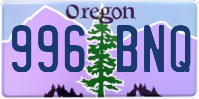 OR license plate 996BNQ