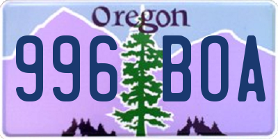 OR license plate 996BOA