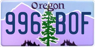 OR license plate 996BOF