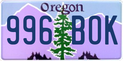 OR license plate 996BOK