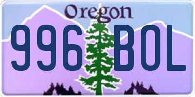 OR license plate 996BOL